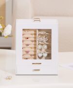 Jewelry Organizer Girls Women Jewelry Box for Necklaces Rings Earrings Gift Bracelets Storage Case (White + Gold) - Image 2