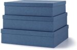 Decorative Storage Boxes with Lids, Paper Storage Box Set for Keepsakes and Photos, Decorative Boxes for Home Decor, Stationery, Office Organizers, Navy Blue