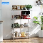 4-Tier Wire Storage Shelves | 36x14x54 | Chrome | with Adjustable Racks | Heavy-Duty Metal Shelf, Holds Upto 1000 lbs | No-Tool Assembly | Ideal for Home & Garage Shelving - Image 2