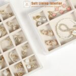 5 Drawers Clear Jewelry Box for Women and Girls, Acrylic Earring Holder Organizer Ring Holder Display Storage, Mother's Day Warm White - Image 2