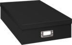 Scrapbook Storage Box, Black, 14.75 Inch x 13 Inch x 3.75 Inch