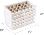 Acrylic Jewelry Box for Earring,Jewelry Organizer with 5 Drawers | 61 Jewelry Storage Grid for Rings Stud Bracelet,Transparent Appearance,Earring Holder Organizer for Women,Velvet Lining - Image 2