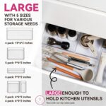 Large Drawer Organizer Bins 26 Pack | Complete 5 Size Clear Plastic Kitchen Drawer Organizers for Utensils | Bathroom Drawer Organizer Trays | Versatile for Makeup Office Organization - Image 2