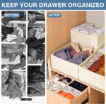 Drawer Organizer Clothes 12 Pack, Dresser Organizer for Nursery Bedroom Closet Organization and Storage - Baby Clothes Organizer Bins - Drawer Divider for Sock Underwear Bra Ties (Beige) - Image 2