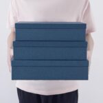 Decorative Storage Boxes with Lids, Paper Storage Box Set for Keepsakes and Photos, Decorative Boxes for Home Decor, Stationery, Office Organizers, Navy Blue - Image 2